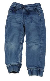 Tmavomodré teplákové cuff jogger rifle Lupilu