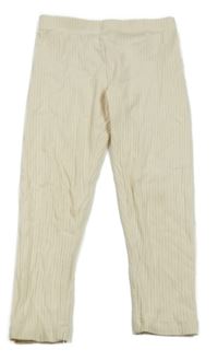Smetanové žebrované legíny H&M