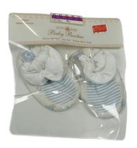 Nové - Bílo-modré pruhované capáčky s obrázky vel.16