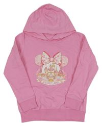 Růžová mikina s Minnie a kapucí 