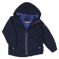 Tmavomodrá šusťáková jarní bunda s kapucí Next