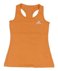 Oranžový sportovní top s pruhy Adidas