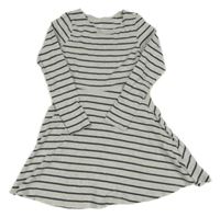 Světle-tmavošedé pruhované bavlněné šaty H&M