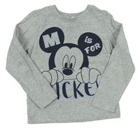 Šedé melírované triko s Mickeym zn. Disney