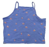 Modrý crop top s třešničkami George