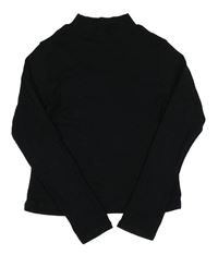 Černé žebrované crop triko M&S