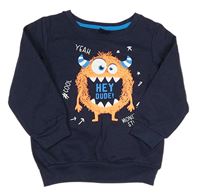 Tmavomodrá mikina s příšerkou zn. Kiki&Koko
