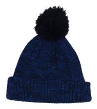 Tmavomodro-černá melírovaná pletená podšitá čepice s bambulí 