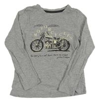 Šedé melírované triko s motorkou Alive 
