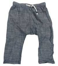 Modré plátěné kalhoty H&M