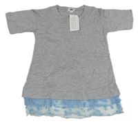 Nové - Šedá tunika s krajkou a nápisem Xela