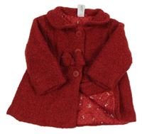 Červený flaušový zateplený kabátek C&A