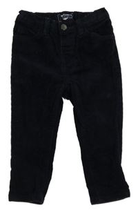 Tmavomodré manšestrové kalhoty Next