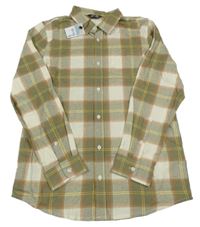 Nové - Béžovo-hnědo-khaki kostkovaná košile Primark