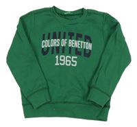 Zelená mikina s nápisem Benetton