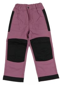 Růžovo-černé plátěné kalhoty Lupilu 