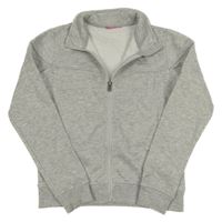 Šedá melírovaná propínací mikina s logem La Gear