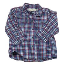 Tmavomodro-červená kostkovaná košile H&M