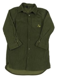 Khaki manšestrové propínací šaty 