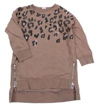 Vínová vzorovaná dlouhá mikina Next 