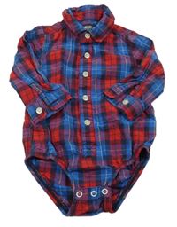Modro-červené kostkované košilové body Osh Kosh