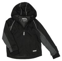 Černo-šedá šusťáková jarní bunda s kapucí George 