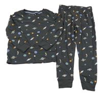 Šedé pyžamo s vesmírem H&M