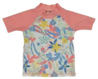 Růžovo-bílé květované UV tričko Kuniboo 