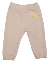 Světlerůžové tepláky s dinosaurem