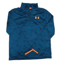 Petrolejová vzorovaná sportovní funkční mikina s logem Under Armour