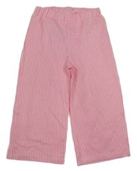 Neonově růžovo-bílé pruhované culottes kalhoty Primark