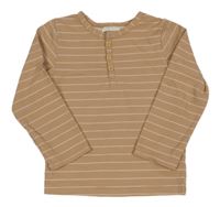 Béžovo-bílé pruhované triko H&M