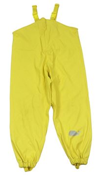 Žluté nepromokavé laclové kalhoty s velrybami
