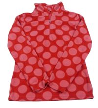 Červeno-růžová puntíkatá fleecová funkční mikina zn. TCM