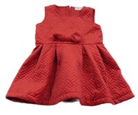 Červené prošívané podšité šaty s mašlí name it.