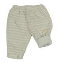 Béžovo-bílé pruhované sametové zateplené tepláky C&A