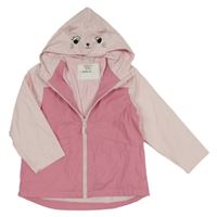 Růžovo-světlerůžová nepromokavá jarní bunda s kapucí - kočička INFINITY KIDS