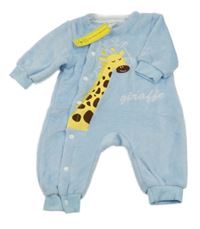 Nové - světlemodrá plyšová kombinéza se žirafou SHEIN