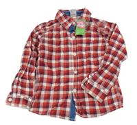 Nové - červeno-vínovo-bílá kostkovaná košile Friends