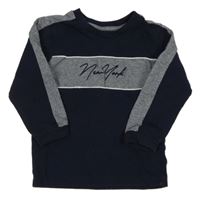 Tmavomodré mikinotriko s nápisem a vzorem Matalan