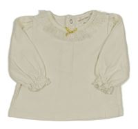 Smetanové triko s tylovým volánkem a mašlí MINTINI BABY