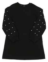 Černé šaty s perlami SHEIN