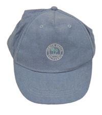 Světlemodrá melírovaná plátěná kšiltovka se znakem s palmami a nápisy H&M