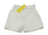 Nové - bílé mačkané paper bag kraťasy s mašlí SHEIN