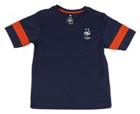 Tmavomodro-červené funkční sportovní tričko s logem 