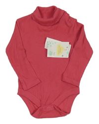 Nové - tmavorůžové žebrované body s rolákem F&F
