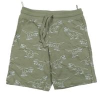 Khaki teplákové kraťasy s dinosaury C&A
