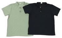 2x - Tričko - Světlekhaki, černé SHEIN