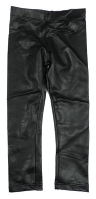 Černé koženkové kalhoty H&M