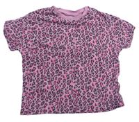 Růžové crop tričko s leopardím vzorem M&S
